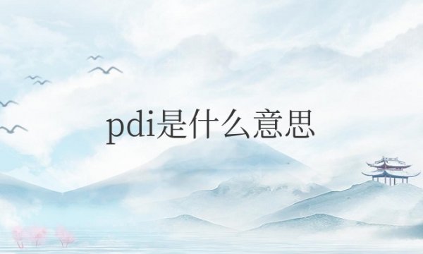 化学中pdi是什么意思