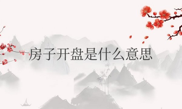 房子开盘是什么意思