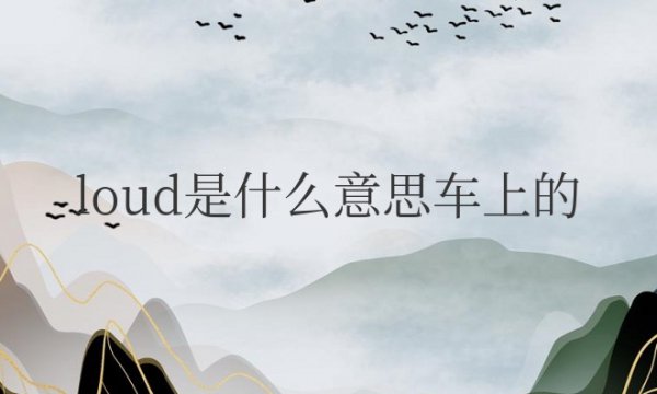 loud是什么意思车上的