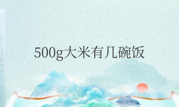 500g大米有几碗饭？够几个人吃？