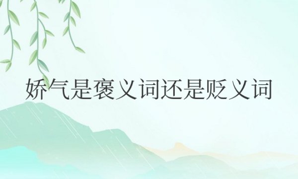 娇气是褒义词还是贬义词