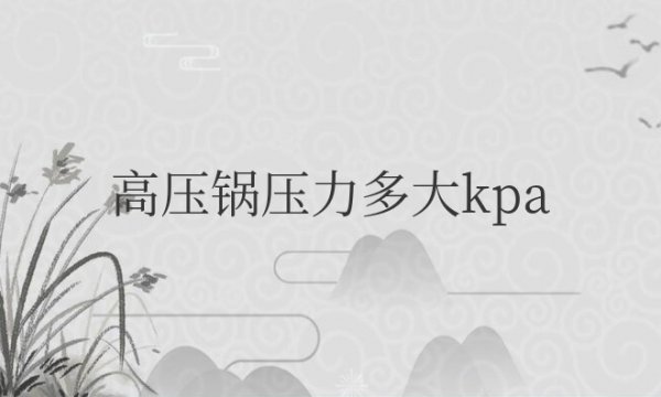 高压锅压力多大kpa最好