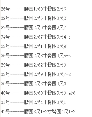 130斤穿多大码裤子