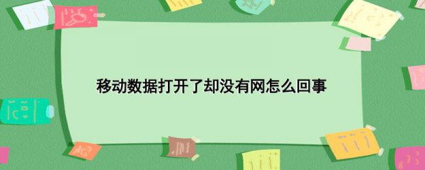 移动数据打开了却没有网怎么回事