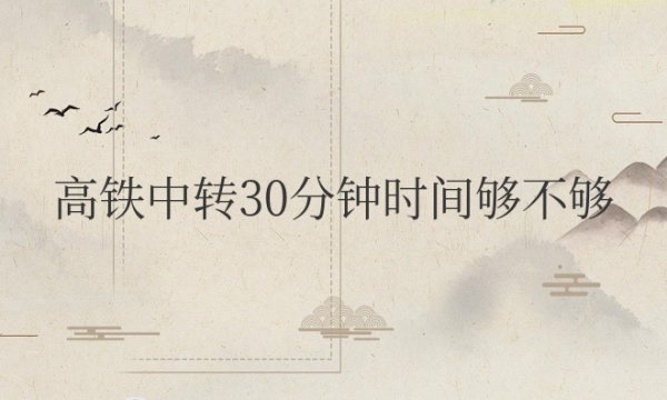 高铁中转30分钟时间够不够