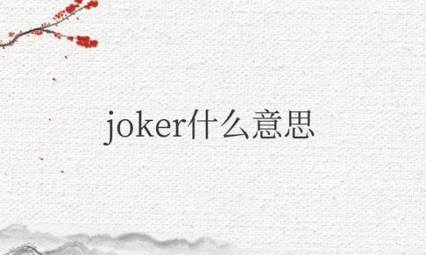 joker什么意思网络用语