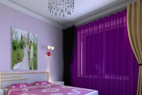 浅紫色窗帘配什么颜色的床品好看