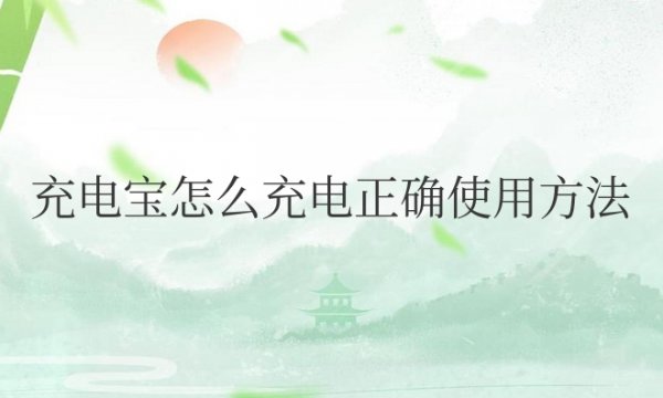 充电宝怎么充电正确使用方法